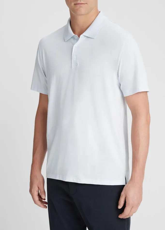 Men TShirts and Polos Vince Pima Cotton ShortSleeve Polo Shirt Glacier