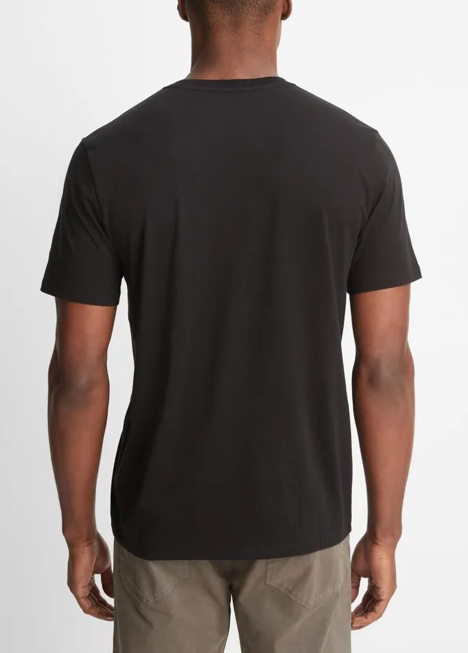 Men TShirts and Polos Vince Pima Cotton VNeck TShirt Black