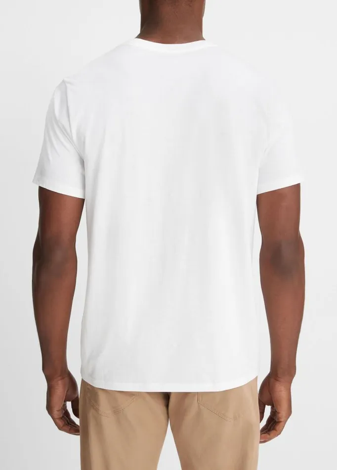 Men TShirts and Polos Vince Pima Cotton VNeck TShirt Optic White