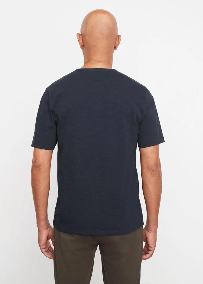 Men TShirts and Polos Vince Slub SplitNeck TShirt Coastal Blue