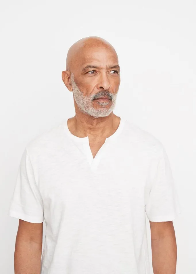 Men TShirts and Polos Vince Slub SplitNeck TShirt Off White