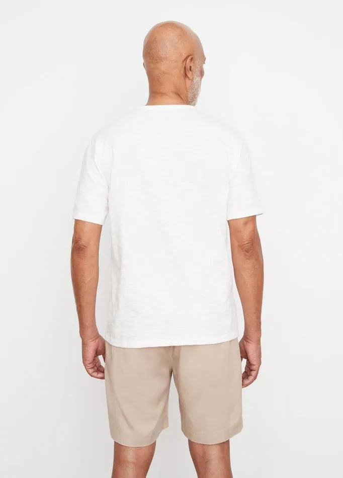 Men TShirts and Polos Vince Slub SplitNeck TShirt Off White