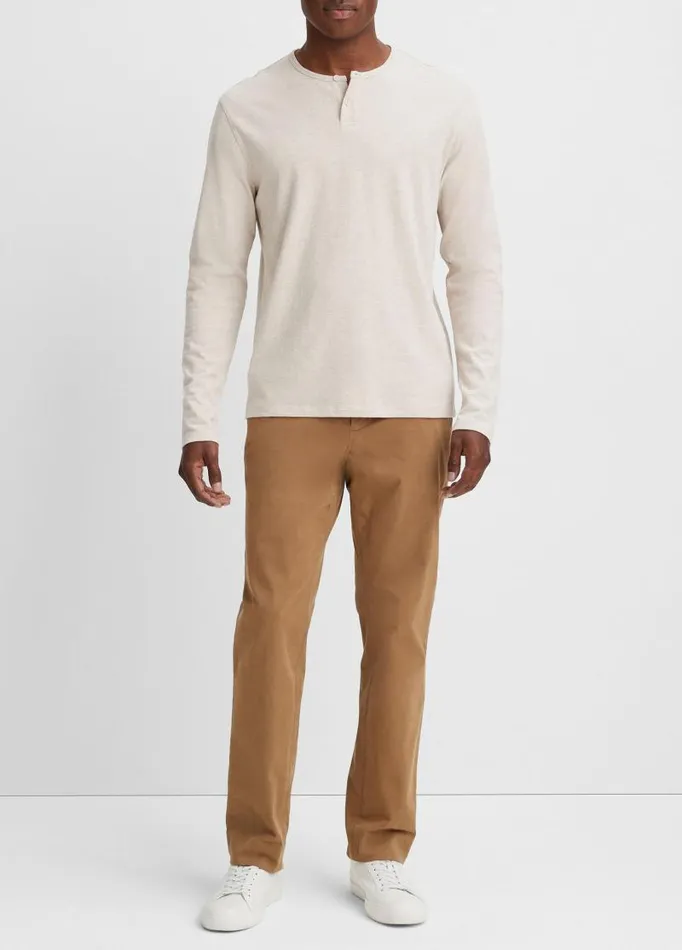 Men TShirts and Polos Vince Sueded Jersey LongSleeve Henley Heather Runyon