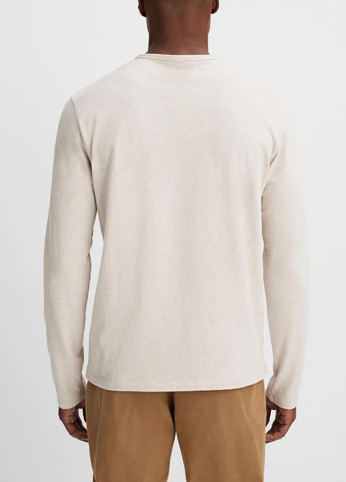 Men TShirts and Polos Vince Sueded Jersey LongSleeve Henley Heather Runyon