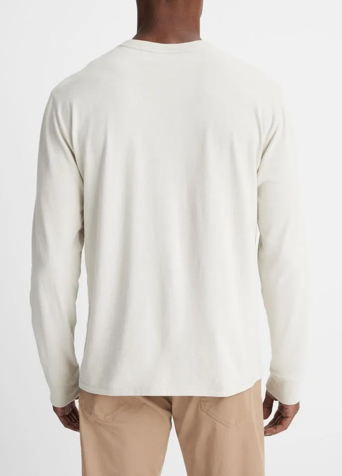 Men TShirts and Polos Vince Sueded Jersey LongSleeve Pocket TShirt Stone Beach