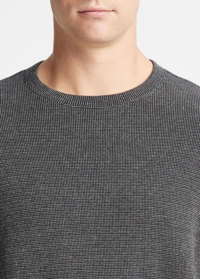 Men TShirts and Polos Vince Textured Thermal LongSleeve Crew Neck TShirt Coastal Blue Combo