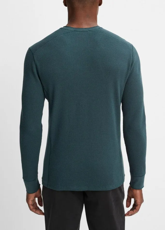Men TShirts and Polos Vince Thermal LongSleeve Crew Neck TShirt Deep Teal