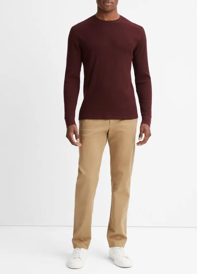 Men TShirts and Polos Vince Thermal LongSleeve Crew Neck TShirt Pinot Vino