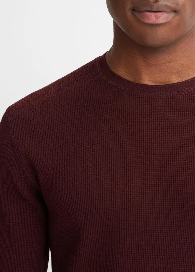 Men TShirts and Polos Vince Thermal LongSleeve Crew Neck TShirt Pinot Vino