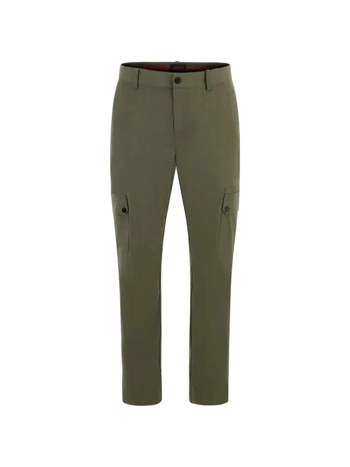 Men Tech Cargo Pants Dark Green Guess Trousers