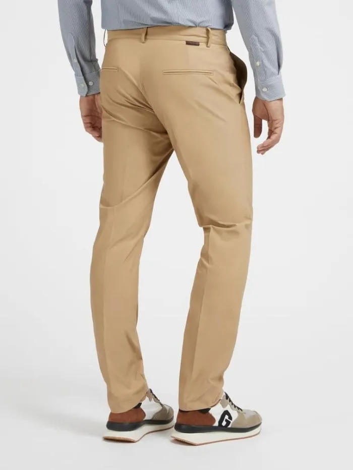 Men Tech Chino Pants Beige Guess Trousers