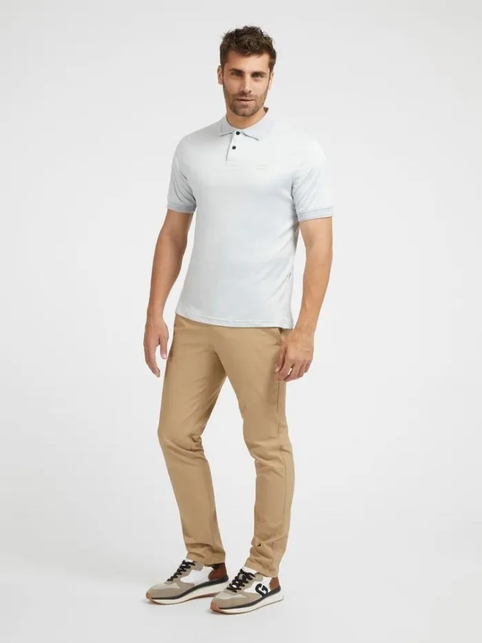 Men Tech Piquet Polo Light Blue Guess Tshirts And Polo Shirts