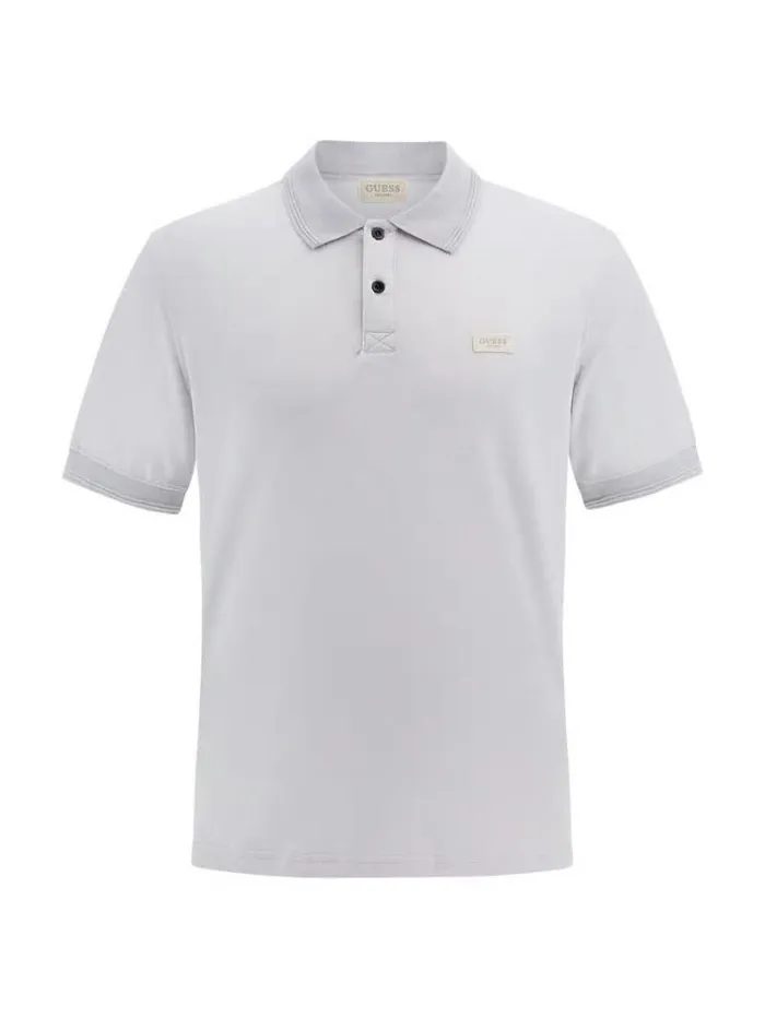 Men Tech Piquet Polo Light Blue Guess Tshirts And Polo Shirts