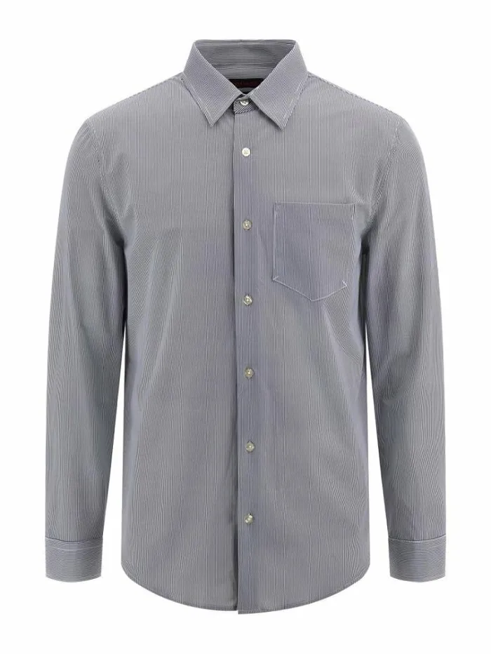 Men Tech Stretch Nylon Shirt Light Blue Guess Shirts