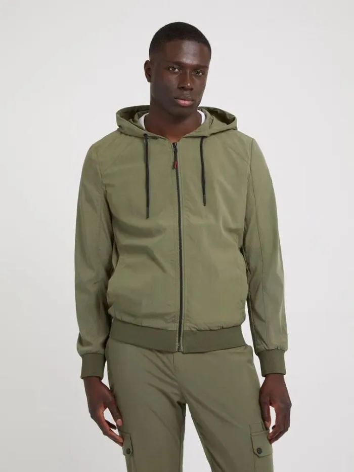 Men Tech Sweatshirt Dark Green Guess Knitwear And Sweatshirts