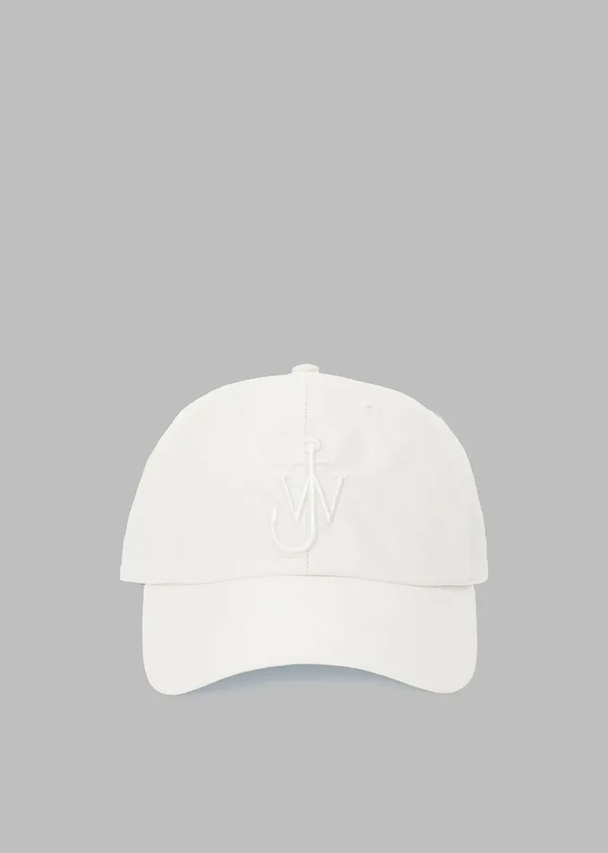 Men The Frankie Shop Accessories JW Anderson Baseball Cap With Anchor Logo White Men The Frankie Shop Accessories JW Anderson Baseball Cap With Anchor Logo White