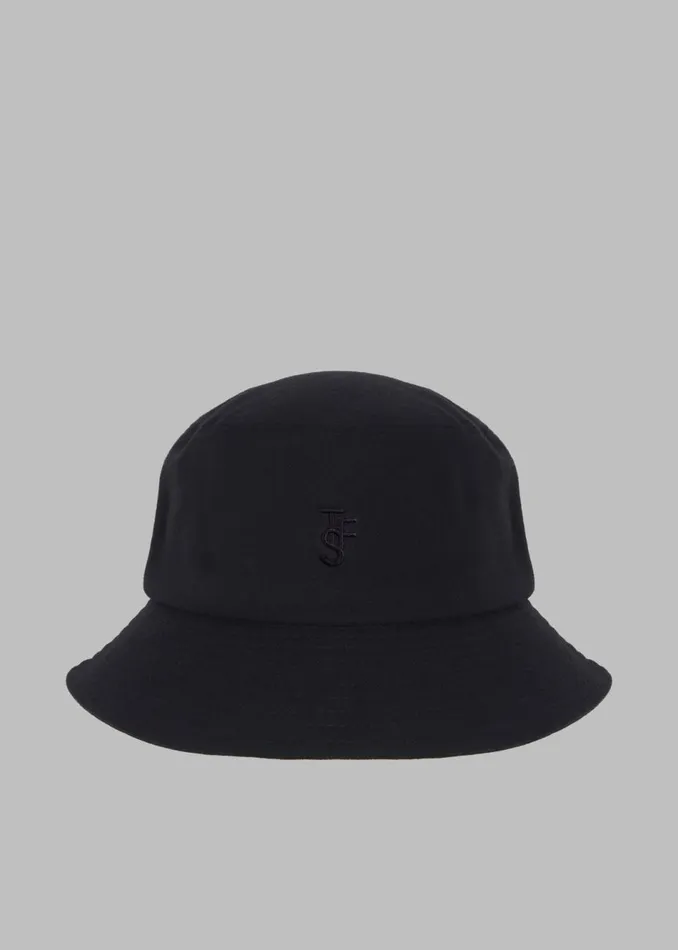 Men The Frankie Shop Accessories TFS Solid Flannel Bucket Hat Black