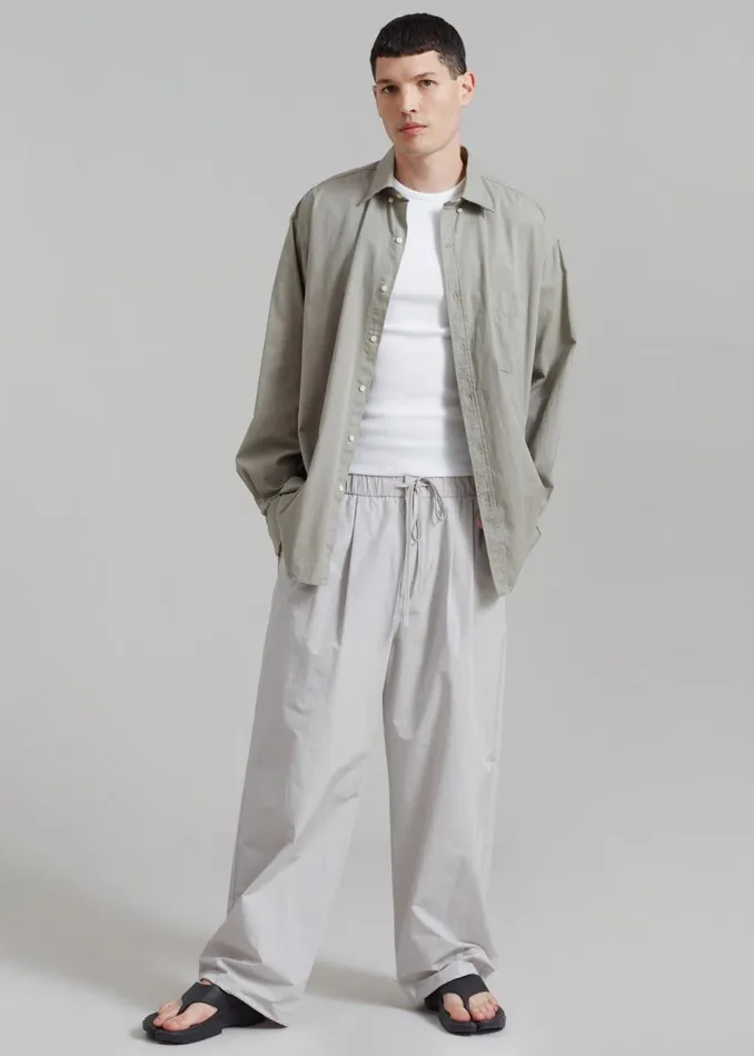 Men The Frankie Shop Bottoms Amomento Drawstring Pants Grey