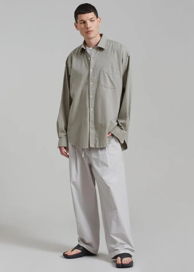 Men The Frankie Shop Bottoms Amomento Drawstring Pants Grey