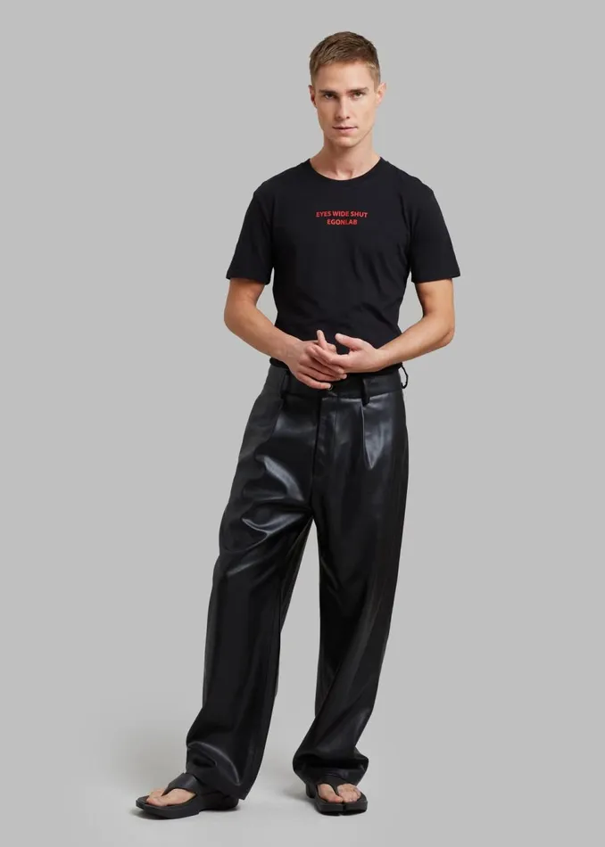 Men The Frankie Shop Bottoms Baker Faux Leather Pants Black