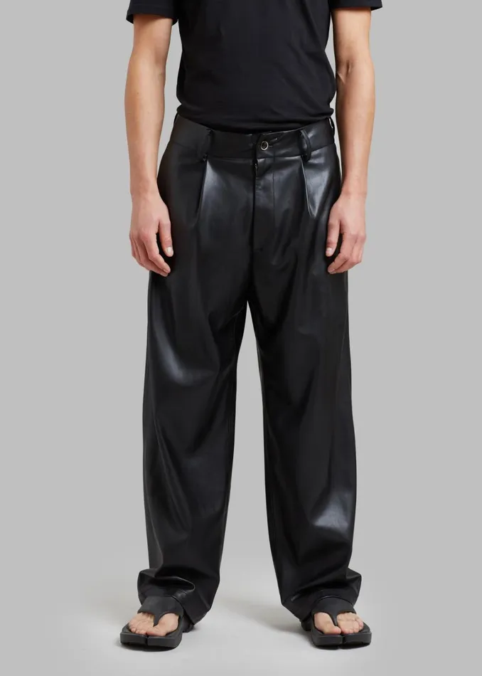 Men The Frankie Shop Bottoms Baker Faux Leather Pants Black