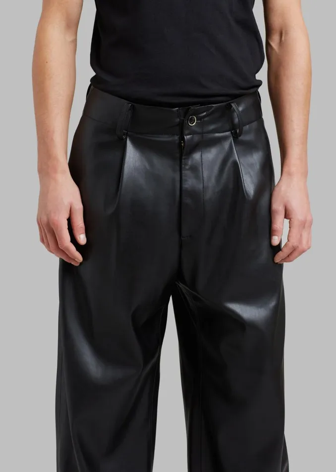Men The Frankie Shop Bottoms Baker Faux Leather Pants Black