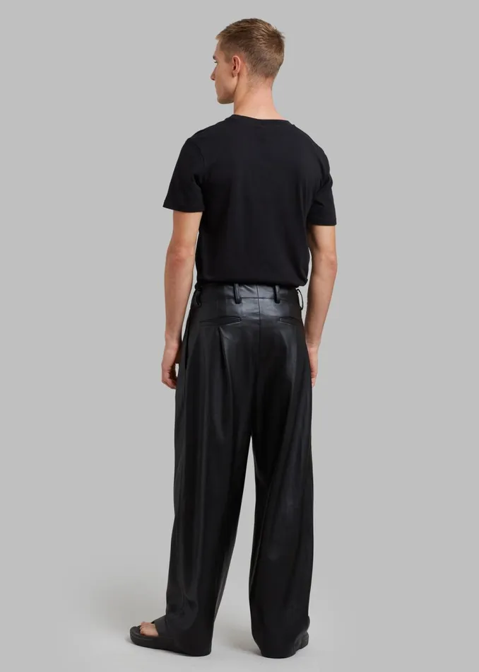 Men The Frankie Shop Bottoms Baker Faux Leather Pants Black
