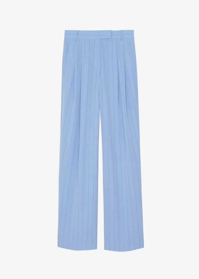 Men The Frankie Shop Bottoms Beo Fluid Stripe Suit Pants Powder Blue