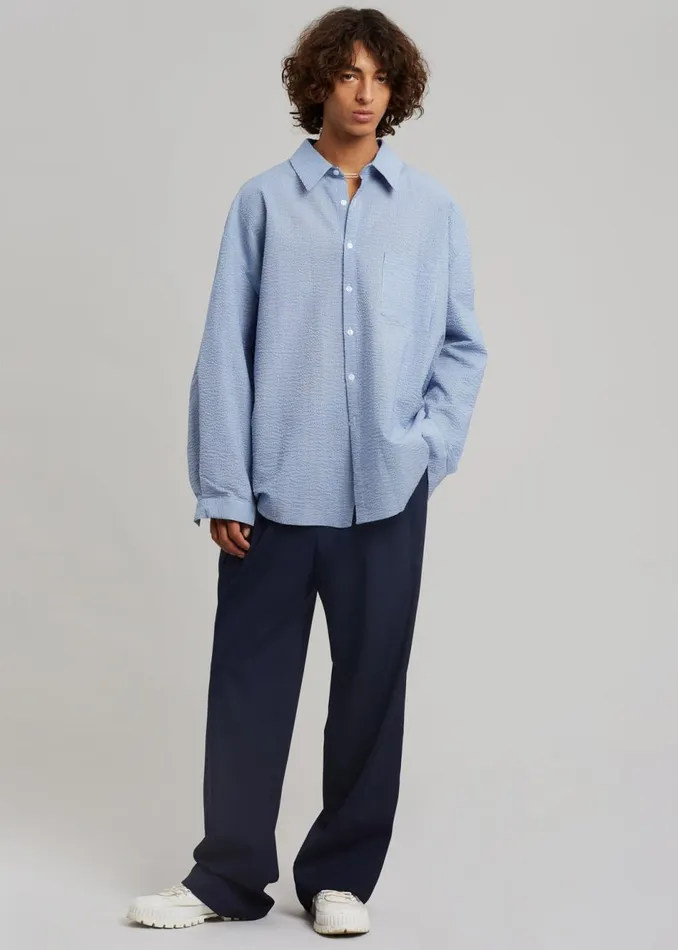 Men The Frankie Shop Bottoms Beo Suit Pants Blue