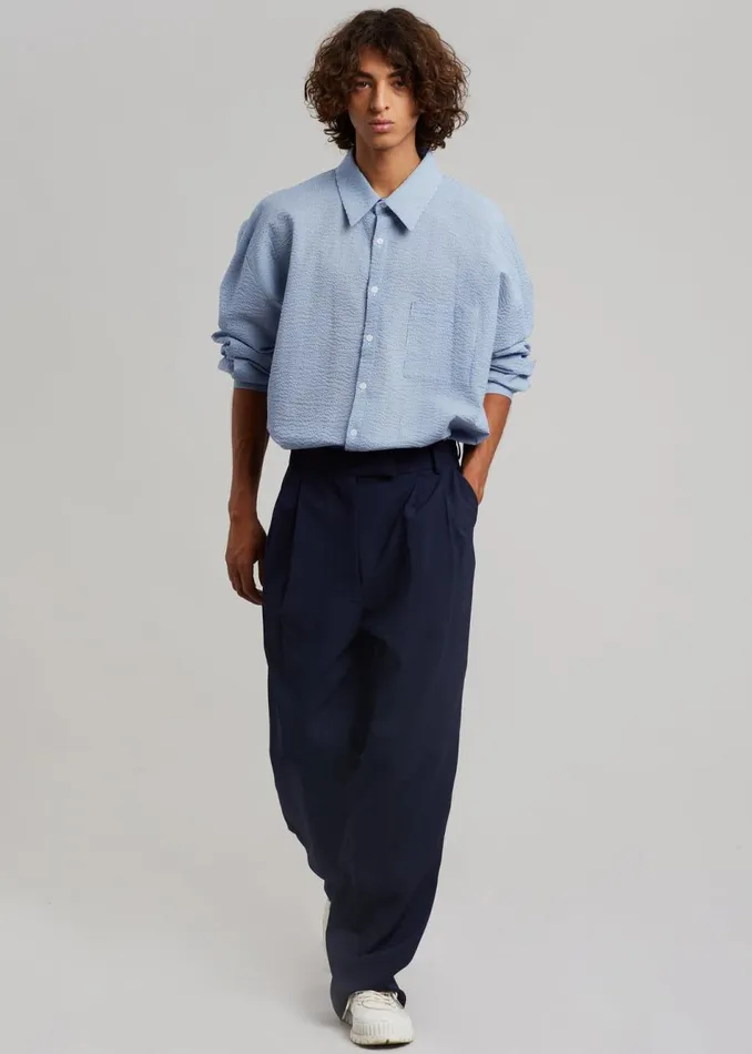 Men The Frankie Shop Bottoms Beo Suit Pants Blue