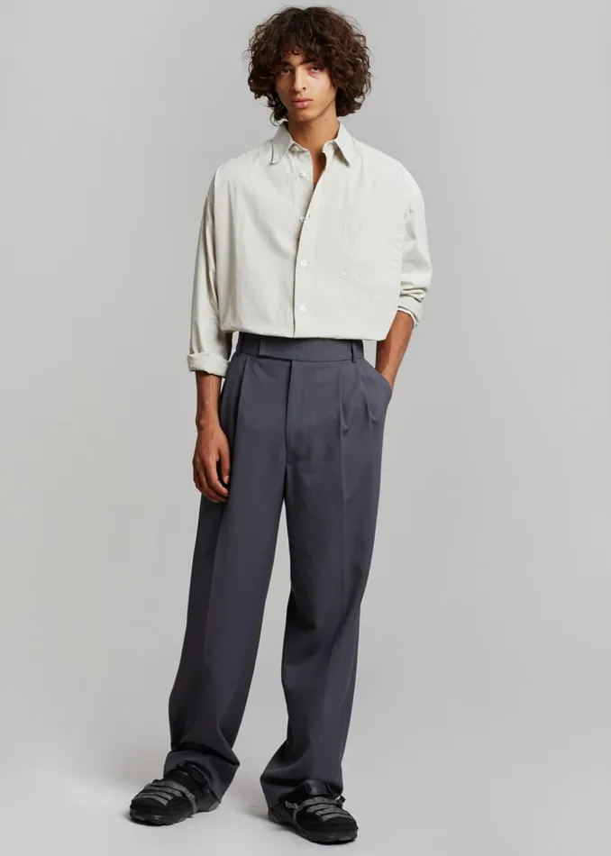 Men The Frankie Shop Bottoms Beo Suit Pants Charcoal