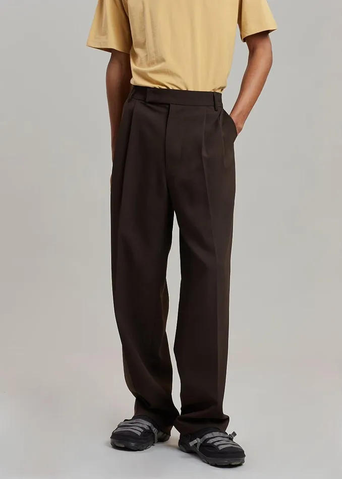 Men The Frankie Shop Bottoms Beo Suit Pants Dark Espresso
