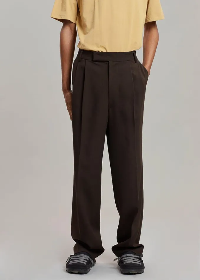 Men The Frankie Shop Bottoms Beo Suit Pants Dark Espresso