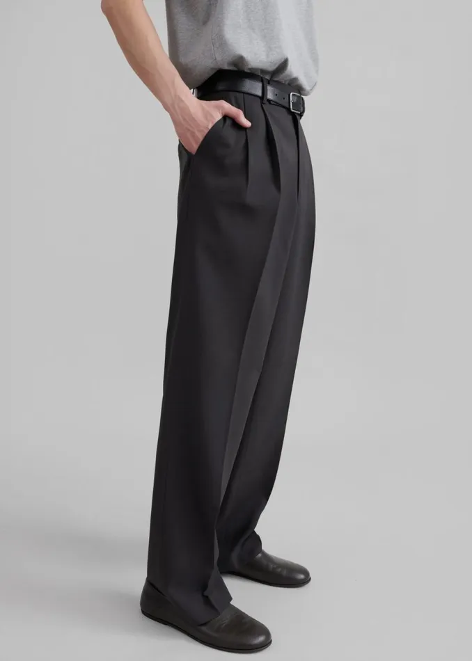 Men The Frankie Shop Bottoms Beo Suit Pants Dark Grey