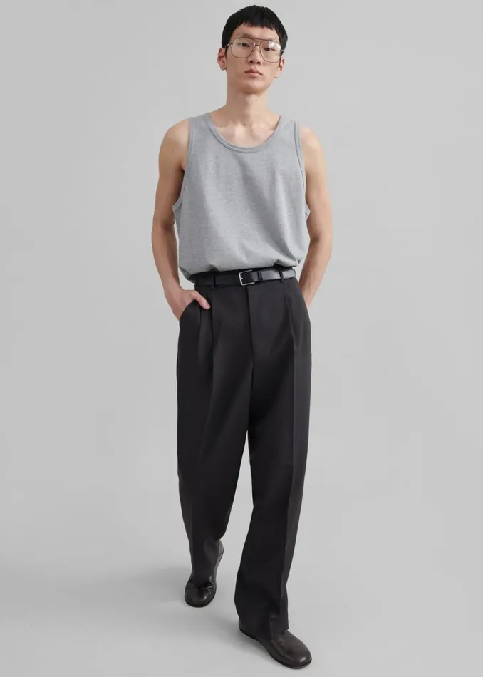 Men The Frankie Shop Bottoms Beo Suit Pants Dark Grey