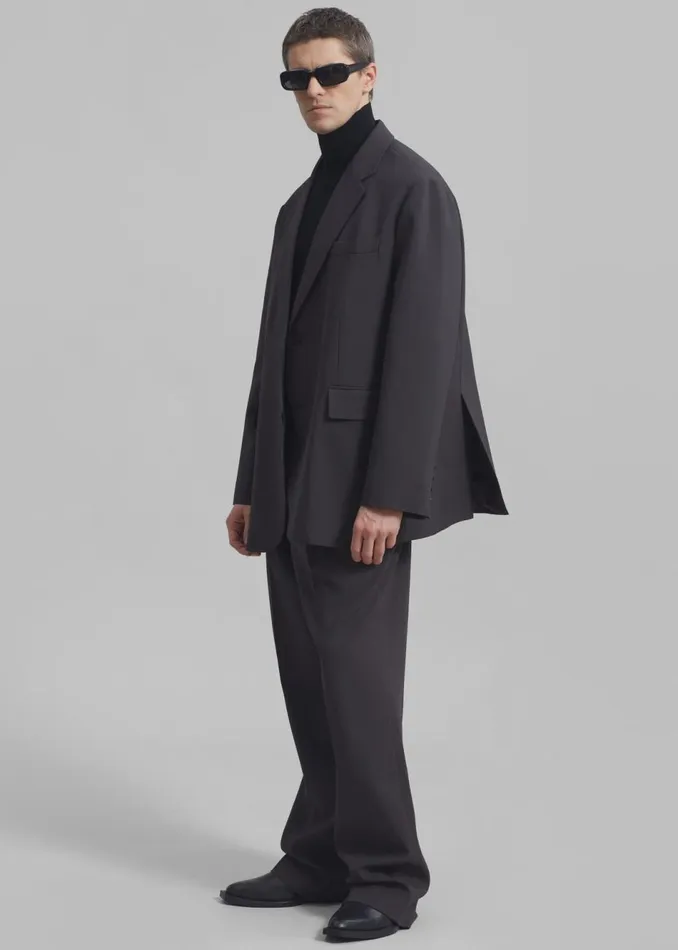 Men The Frankie Shop Bottoms Beo Suit Pants Dark Grey