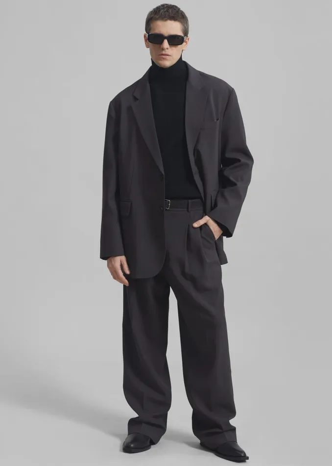 Men The Frankie Shop Bottoms Beo Suit Pants Dark Grey