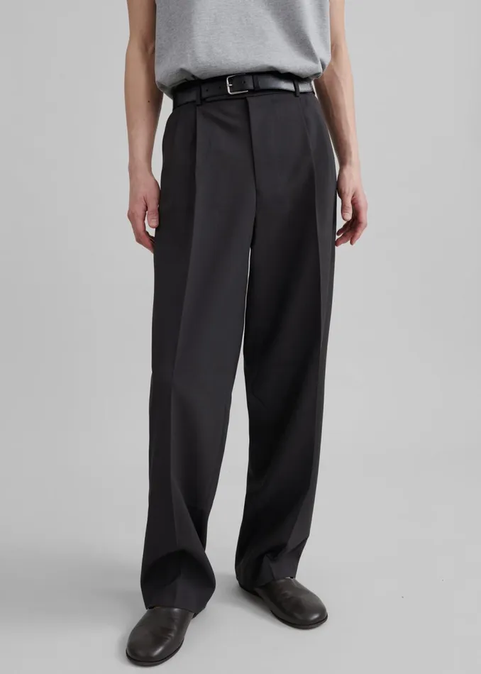 Men The Frankie Shop Bottoms Beo Suit Pants Dark Grey