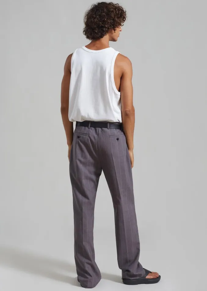Men The Frankie Shop Bottoms Boone Suit Pants Grey Stripe