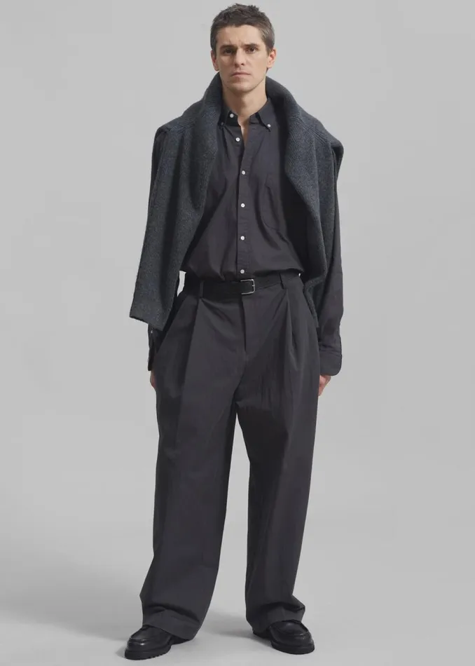 Men The Frankie Shop Bottoms Brandon Trousers Charcoal