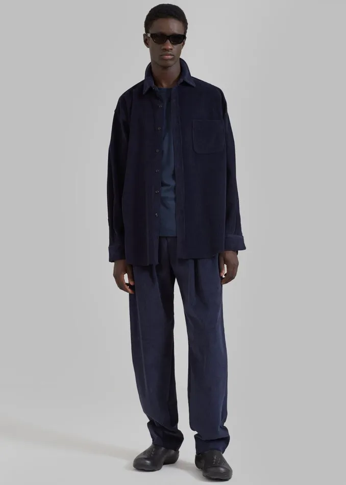 Men The Frankie Shop Bottoms Camden Corduroy Pants Navy