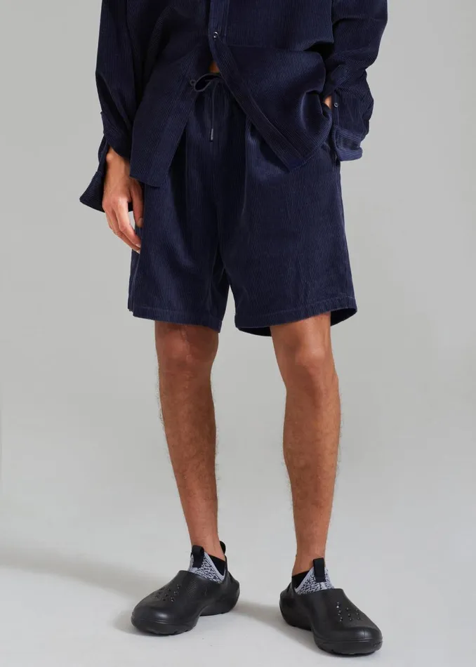 Men The Frankie Shop Bottoms Camden Corduroy Shorts Navy