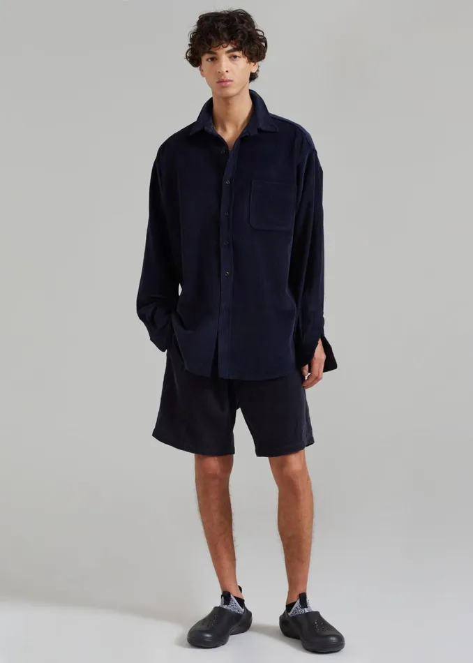 Men The Frankie Shop Bottoms Camden Corduroy Shorts Navy