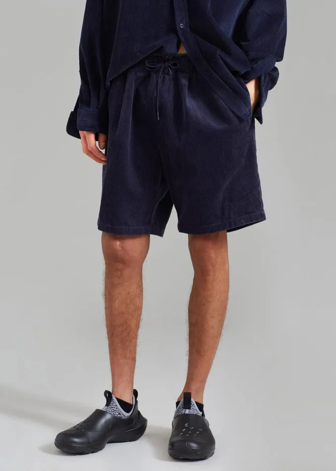 Men The Frankie Shop Bottoms Camden Corduroy Shorts Navy
