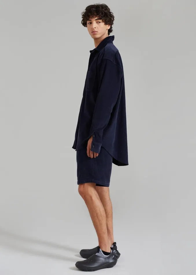 Men The Frankie Shop Bottoms Camden Corduroy Shorts Navy