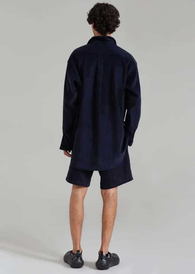 Men The Frankie Shop Bottoms Camden Corduroy Shorts Navy