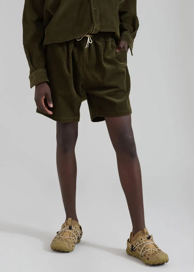 Men The Frankie Shop Bottoms Camden Corduroy Shorts Olive