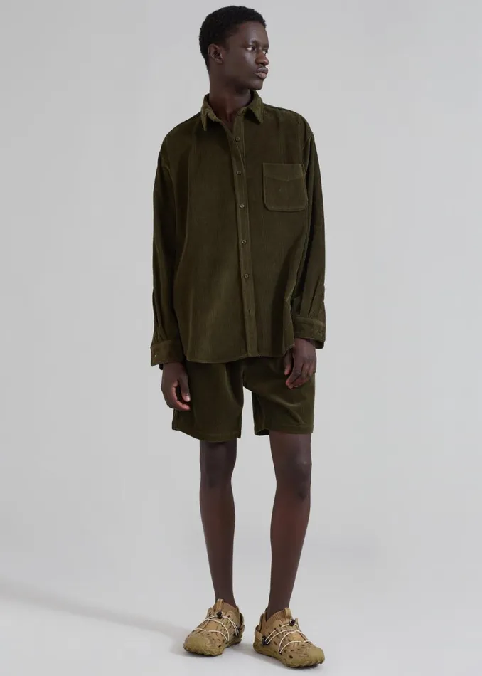 Men The Frankie Shop Bottoms Camden Corduroy Shorts Olive