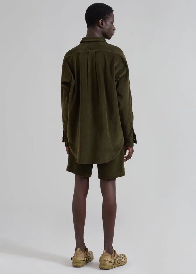 Men The Frankie Shop Bottoms Camden Corduroy Shorts Olive