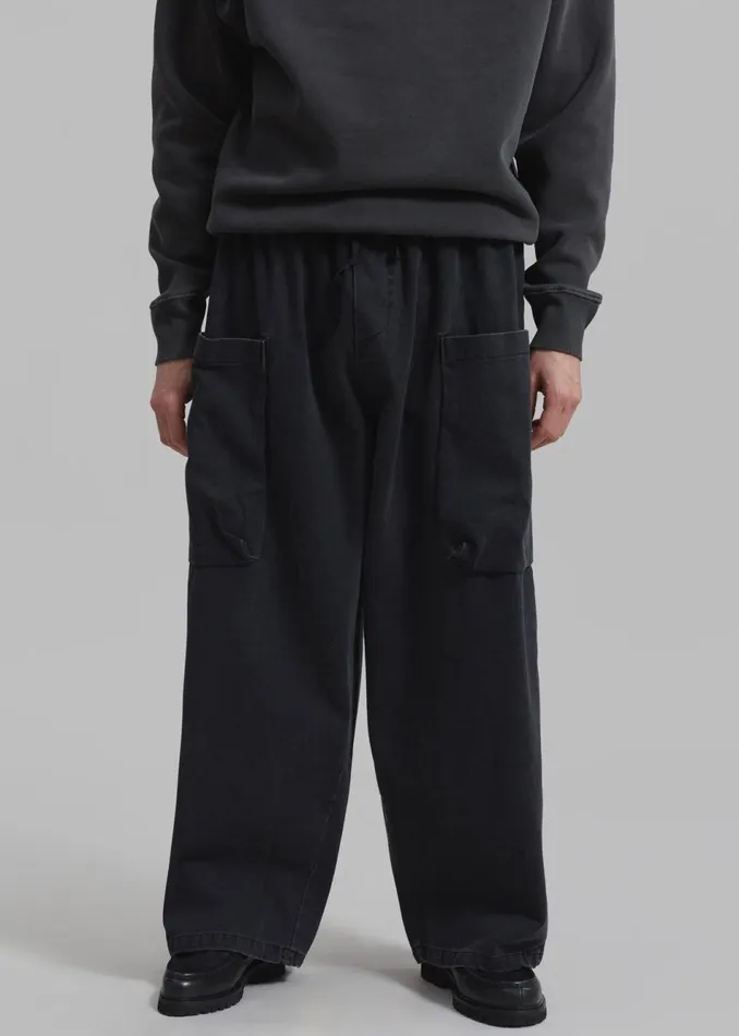 Men The Frankie Shop Bottoms Cliff Denim Balloon Pants Black